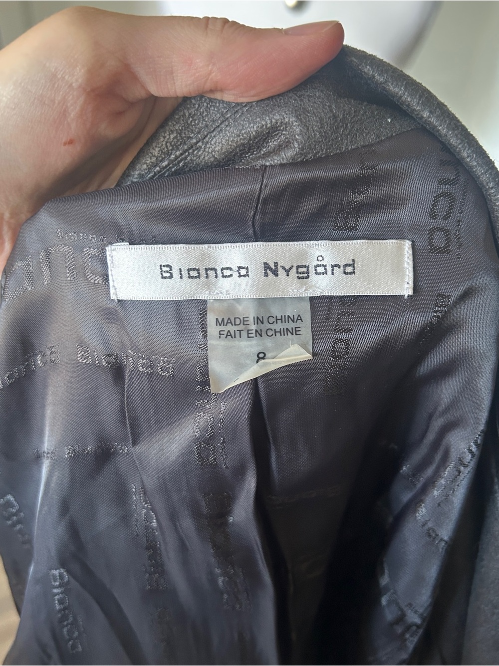 Y2K Grunge “Bianca Nygard” Grey Studded Asymmetrical Zip-up Jacket - Picture 7 of 7